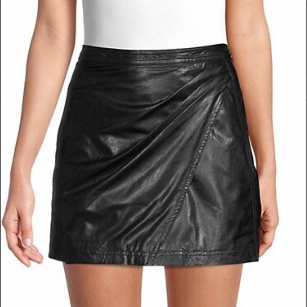 Free People - Faux Leather Mini Skirt